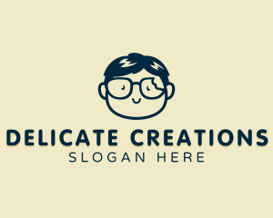 Cute Boy Glasses logo design