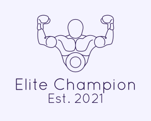 Boxing Champion Line Art logo