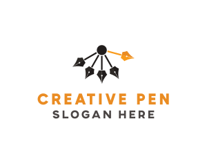 Pen Nib Pendulum logo design