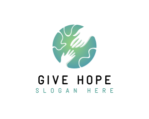 Globe Hands Care logo design