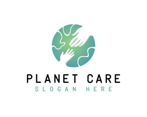 Globe Hands Care logo design