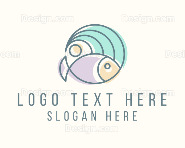 Fish Ocean Wave Logo