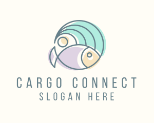 Fish Ocean Wave logo design