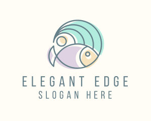 Fish Ocean Wave logo design