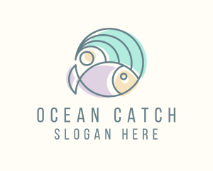 Fish Ocean Wave logo