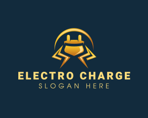 Lightning Plug Electrician logo design