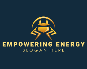 Lightning Plug Electrician logo design