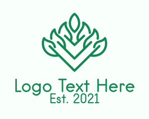 Green Outline Plant  logo