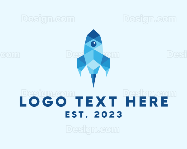 Geometric Tech Rocket Logo