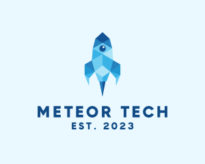 Geometric Tech Rocket logo design