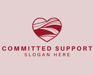 Wave Heart Support logo design