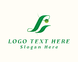 Elegant Leaf Letter L logo