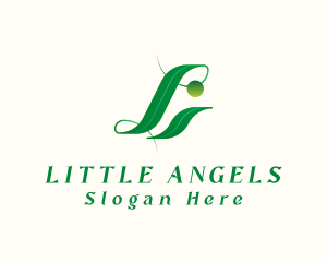 Elegant Leaf Letter L logo design