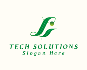 Elegant Leaf Letter L logo