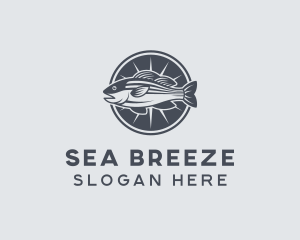 Fishing Sea Bass Marina logo design