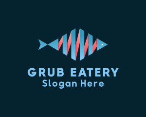 Aquatic Fish Ribbon logo design