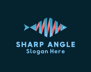 Aquatic Fish Ribbon logo design