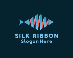 Aquatic Fish Ribbon logo design