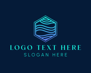 Creative Hexagon Wave logo design