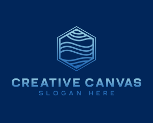 Creative Hexagon Wave logo design