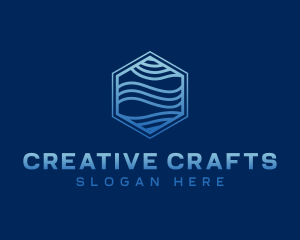 Creative Hexagon Wave logo design