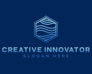 Creative Hexagon Wave logo design