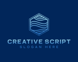 Creative Hexagon Wave logo design