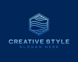 Creative Hexagon Wave logo design