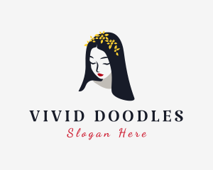 Flower Crown Lady logo design