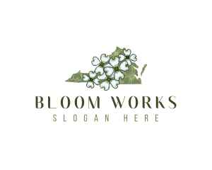 Virginia American Dogwood Flower, logo design