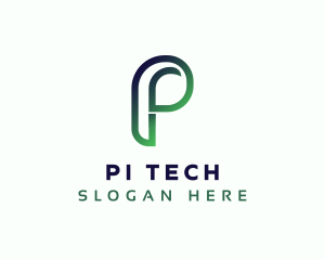 Gradient Tech App Letter P logo design