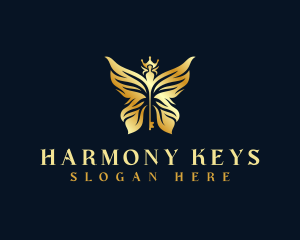 Butterfly Wings Key logo design