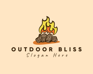 Outdoor Lumber Bonfire logo design