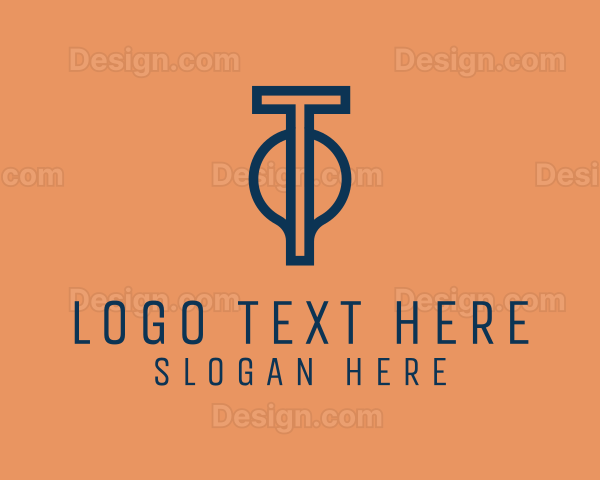 Modern Business Letter T Logo