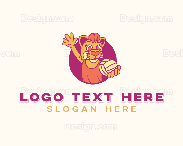 Lioness Ball Sport Mascot Logo