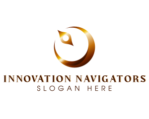 Gold Lunar Navigation logo design