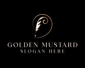 Golden Feather Pen logo design