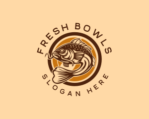 Fresh Water Fish Catching  logo design