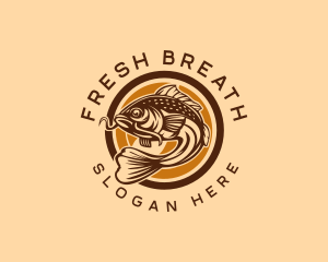 Fresh Water Fish Catching  logo design