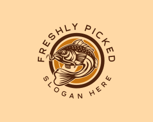 Fresh Water Fish Catching  logo design