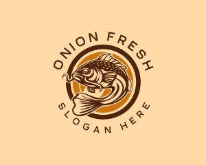 Fresh Water Fish Catching  logo design