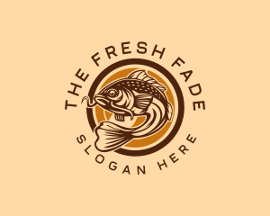 Fresh Water Fish Catching  logo design