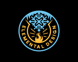 Fire Ice Element logo design