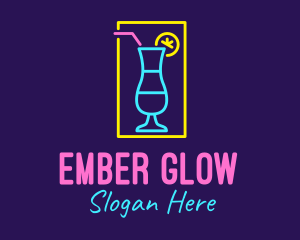 Cocktail Neon Bar logo design