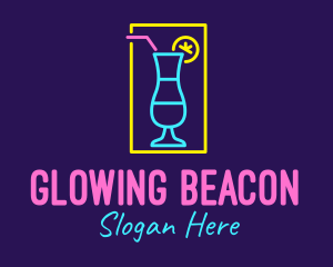 Cocktail Neon Bar logo design