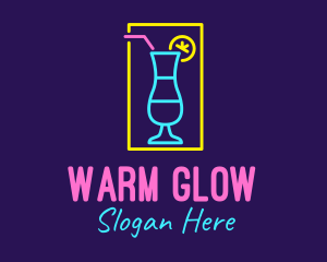 Cocktail Neon Bar logo design