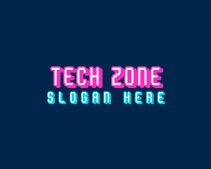 Pixelated Neon Electronics logo