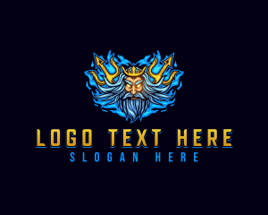 Poseidon Trident God logo