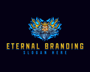 Poseidon Trident God logo