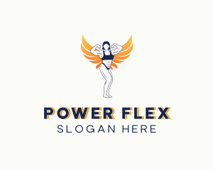 Woman Muscles Wings logo